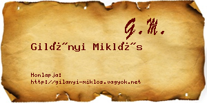 Gilányi Miklós névjegykártya