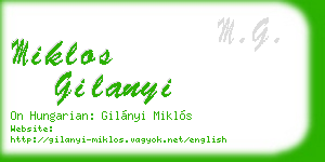 miklos gilanyi business card